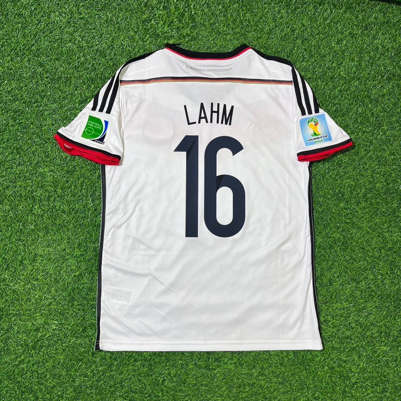 Germany World Cup 2014 Philipp Lahm - Deutschland White Retro Football Jersey Kit