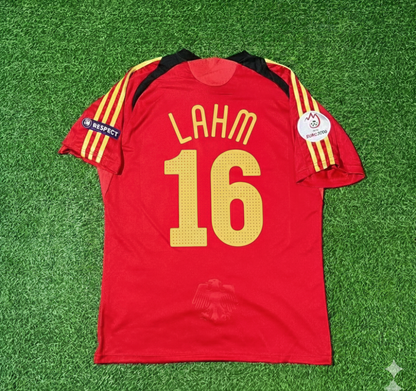 Germany EURO 2008 Philipp Lahm Away Red Retro Football Jersey Kit