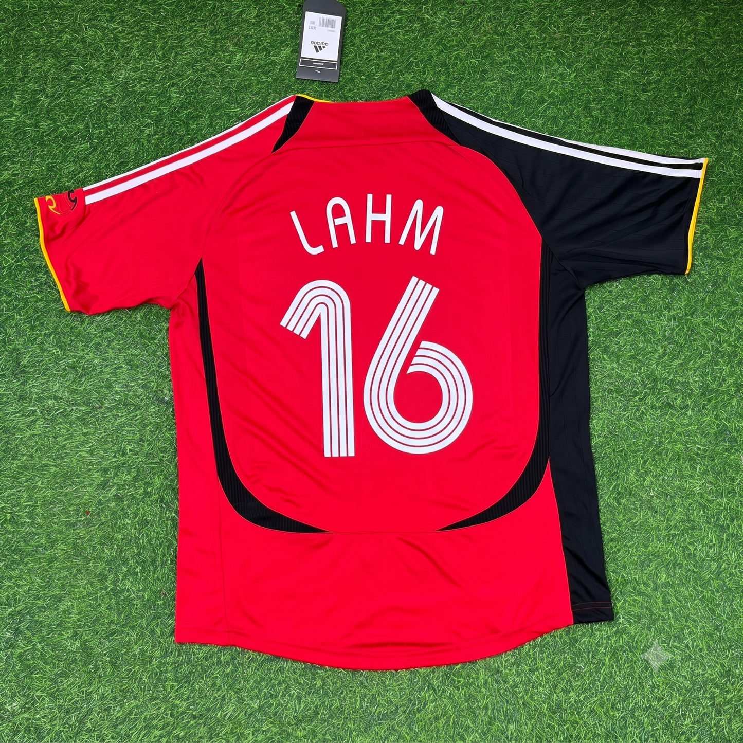 Germany World Cup 2006 Philipp Lahm Away Red Black Retro Football Jersey