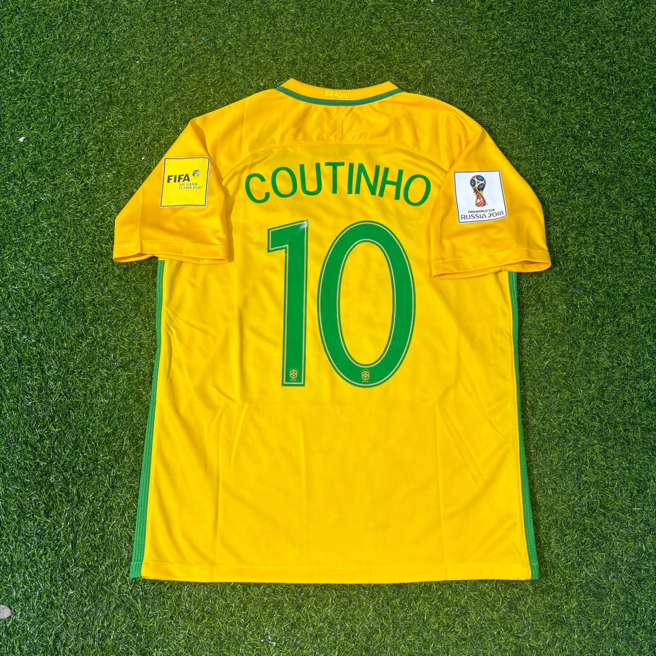 Brazil World Cup 2018 Philippe Coutinho #10 Home Football Jersey