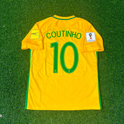 Brazil World Cup 2018 Philippe Coutinho #10 Home Football Jersey