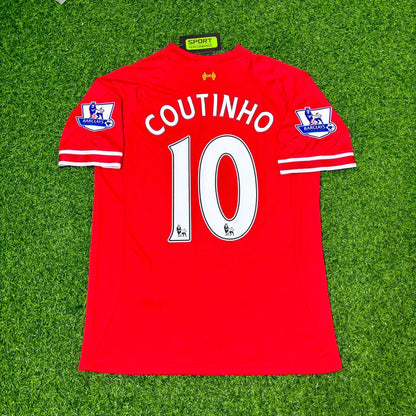 Philippe Coutinho Liverpool 2013/2014 Season Red Retro Football Jersey Kit