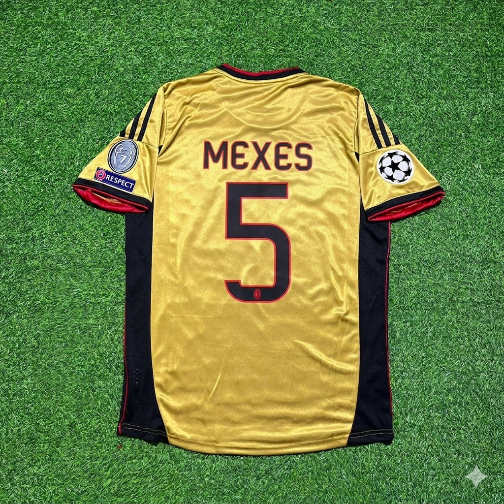 Philippe Mexès #5 AC Milan 2013 2014 Gold Retro Football Jersey