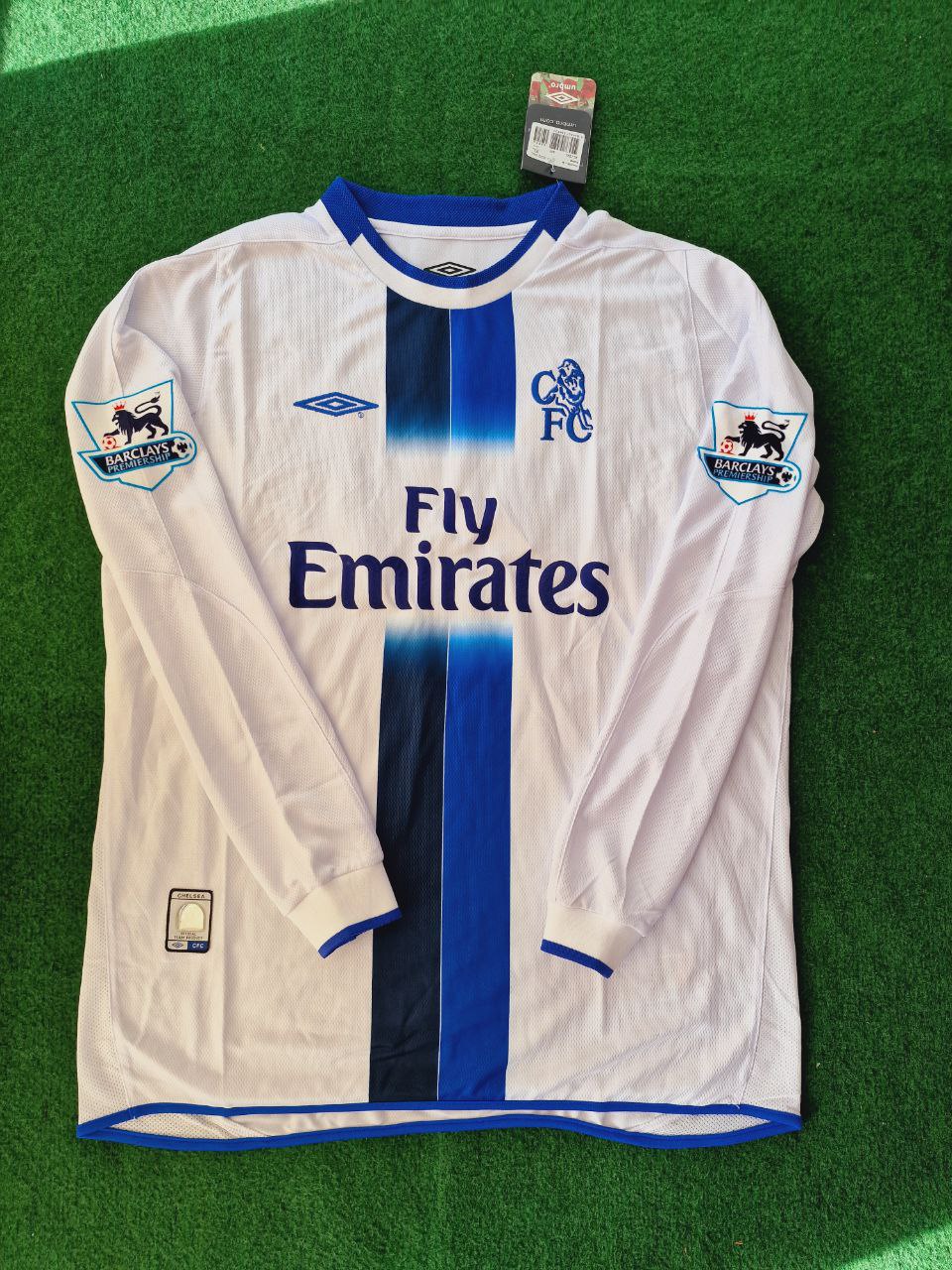 Frank Lampard 8 Chelsea Away 2004 Retro White Long Sleeve Football Jersey Kit