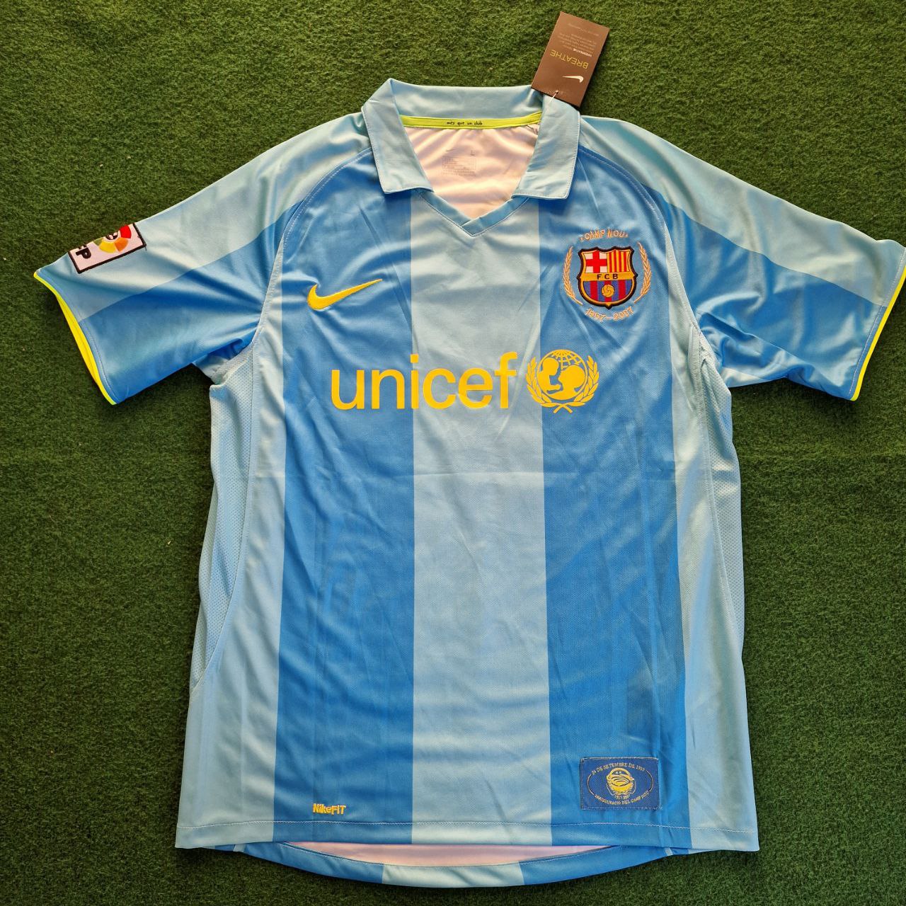 Ronaldinho Gaucho Barcelona 2008 Away Blue Retro Jersey Kit Trikot Maillot