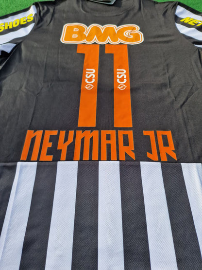 Santos FC Neymar Jr 2009 2013 Black Retro Football Jersey Trikot