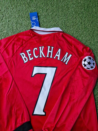 David Beckham Manchester United 1999 Champions League Final Retro Football Jersey Collection