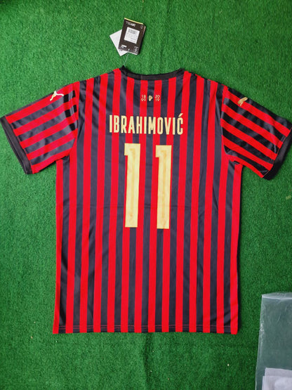 Zlatan Ibrahimović AC Milan 120th Anniversary Special Golden Retro Football Jersey Kit
