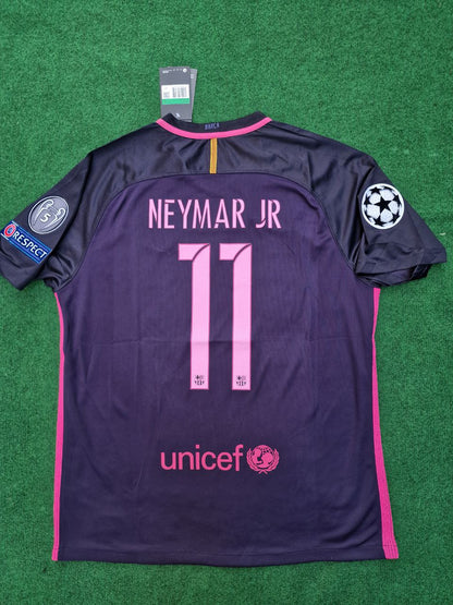 Barcelona Neymar Jr 2014/15 Retro Black Pink Football Jersey
