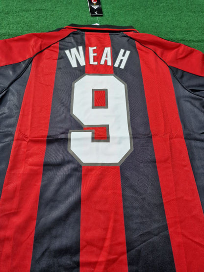 George Weah AC Milan 1998-1999 Retro Football Jersey Kit