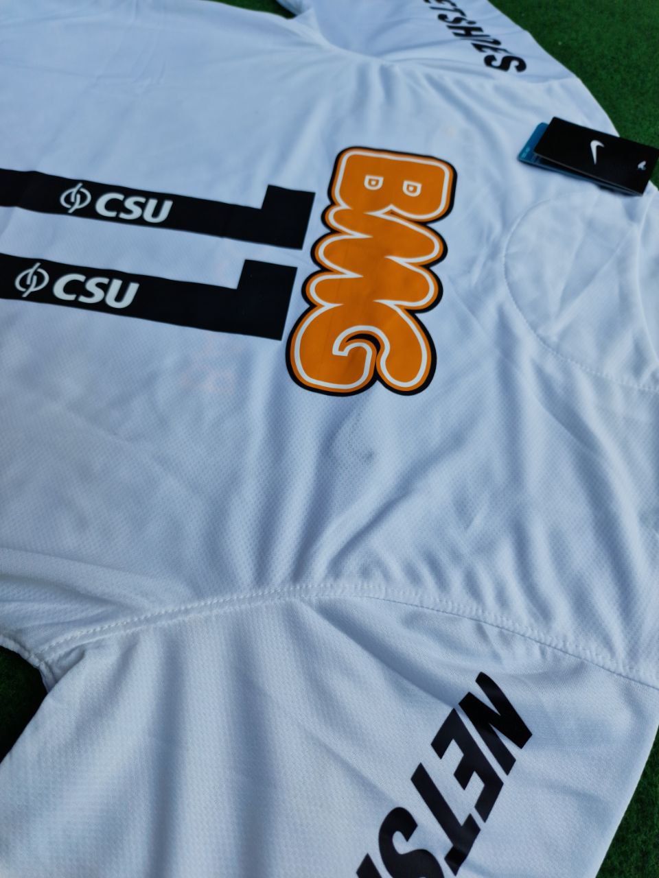Weißes Retro-Fußballtrikot von Neymar Jr. Santos FC