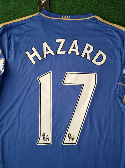 Eden Hazard Chelsea 2012/13 Premier League Patch Blue Retro Football Jersey