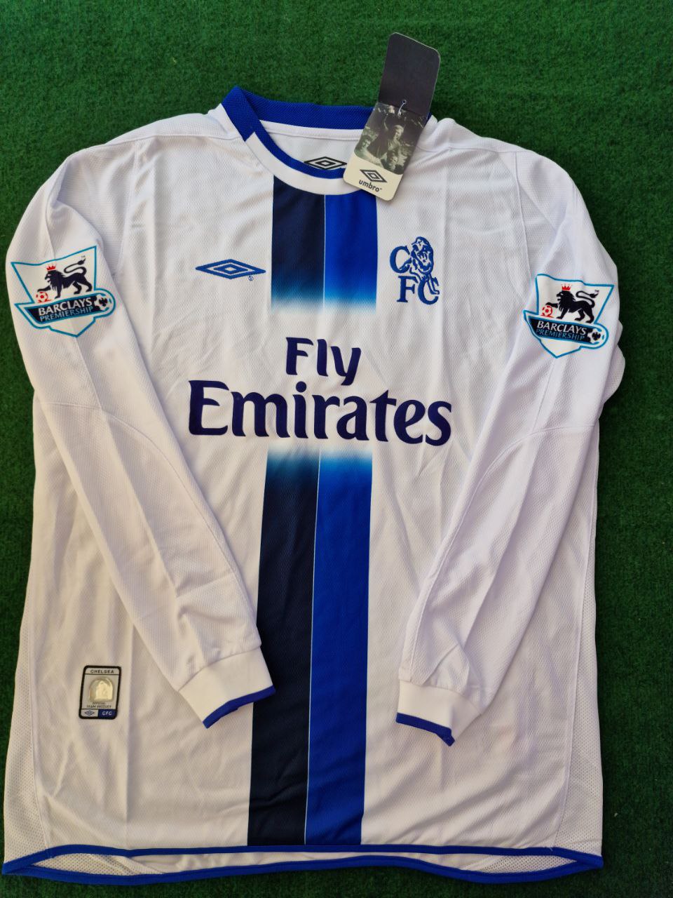 Ricardo Carvalho 6 Chelsea Away 2004 Retro White Long Sleeve Football Jersey Kit