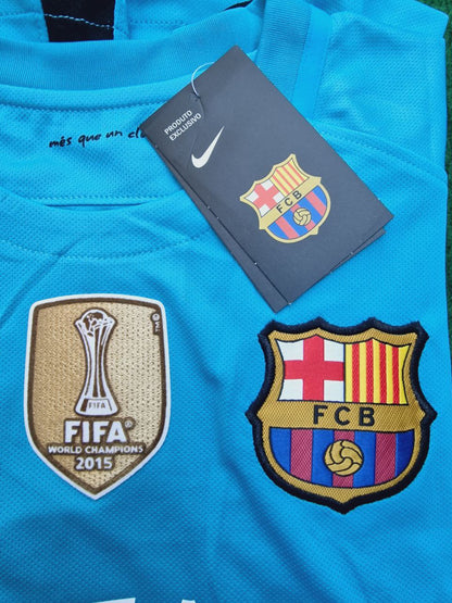 Barcelona Neymar JR 2015-2016 Champions League Retro Football Jersey Soccer Shirt