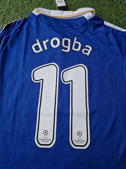 Didier Drogba Chelsea 2008 Champions League Final Long Sleeve Football Jersey Kit