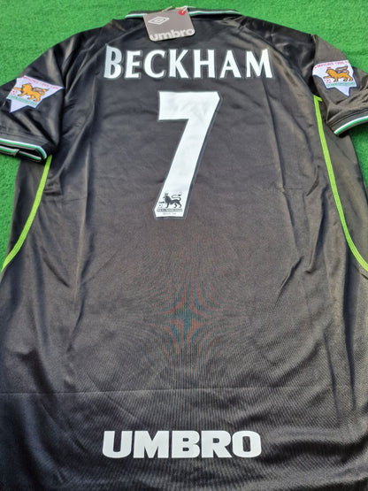 David Beckham Manchester United 1998 1999 Black Retro Football Jersey Kit