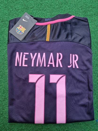 Barcelona Neymar Jr 2014/15 Retro Black Pink Football Jersey