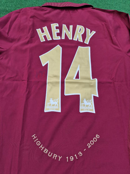 Thierry Henry Arsenal 2006 Highbury Burguny Premier League Patch Retro Football Jersey Kit