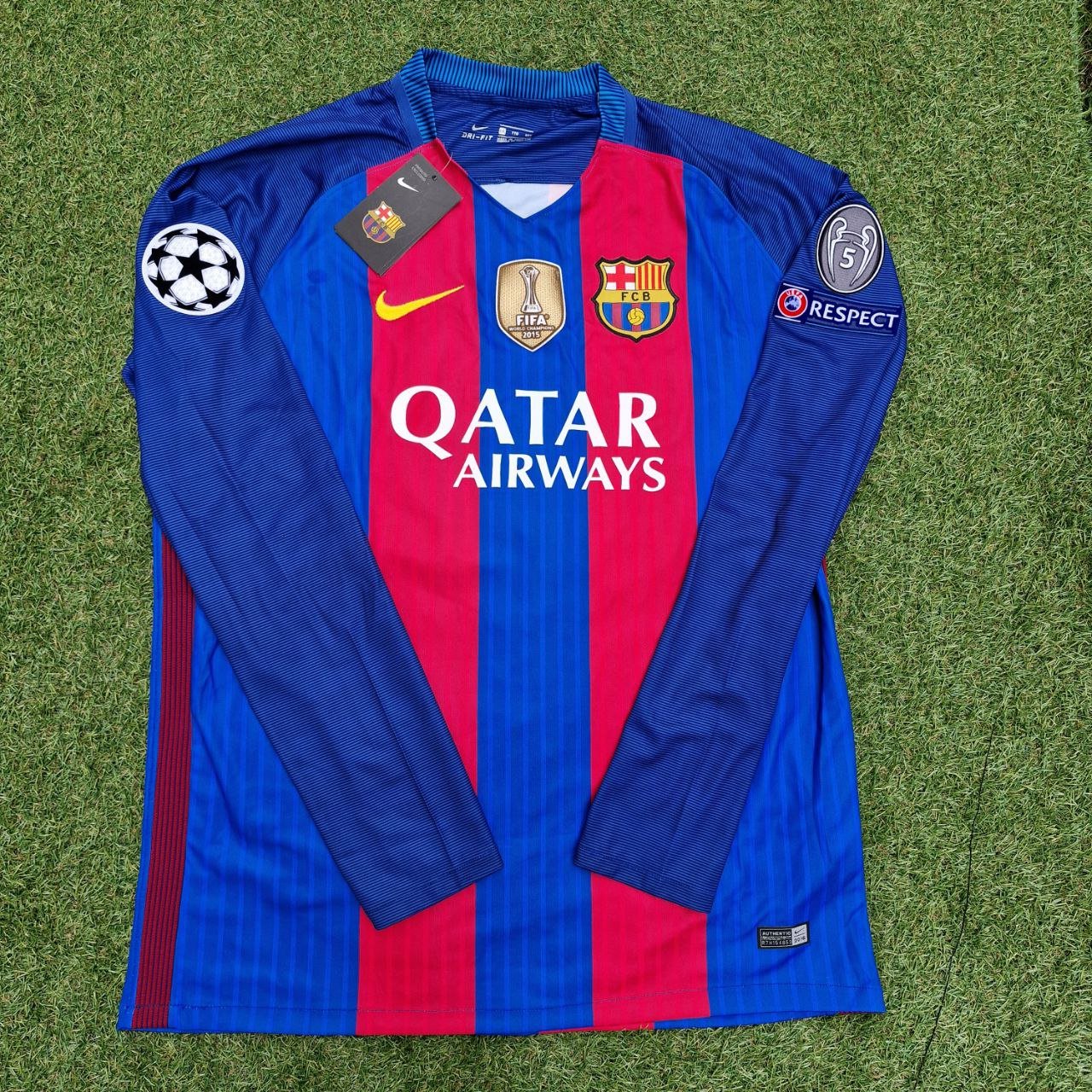 Lionel Messi Barcelona 2016 Special Edition Football Jersey with World Championship Patch Football Jersey