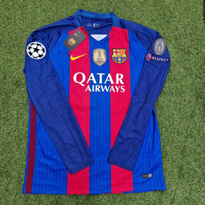 Lionel Messi Barcelona 2016 Special Edition Football Jersey with World Championship Patch Football Jersey