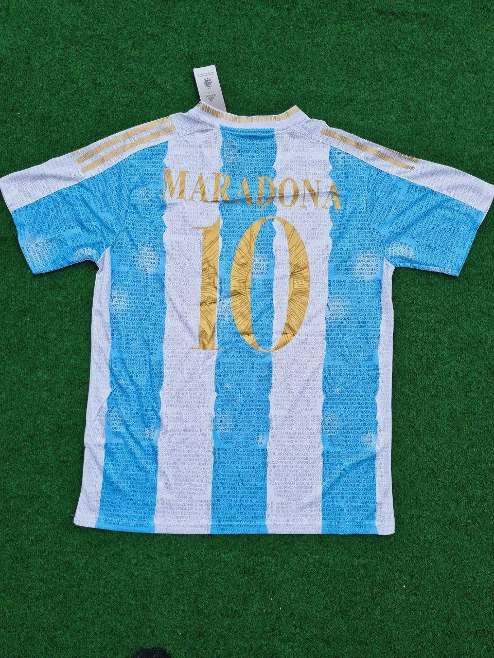 Diego Armando Maradona Argentina Commerative Anniversary Football Jersey Trikot Maillot