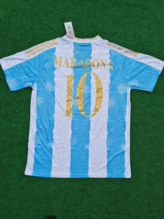 Diego Armando Maradona Argentina Commerative Anniversary Football Jersey Trikot Maillot