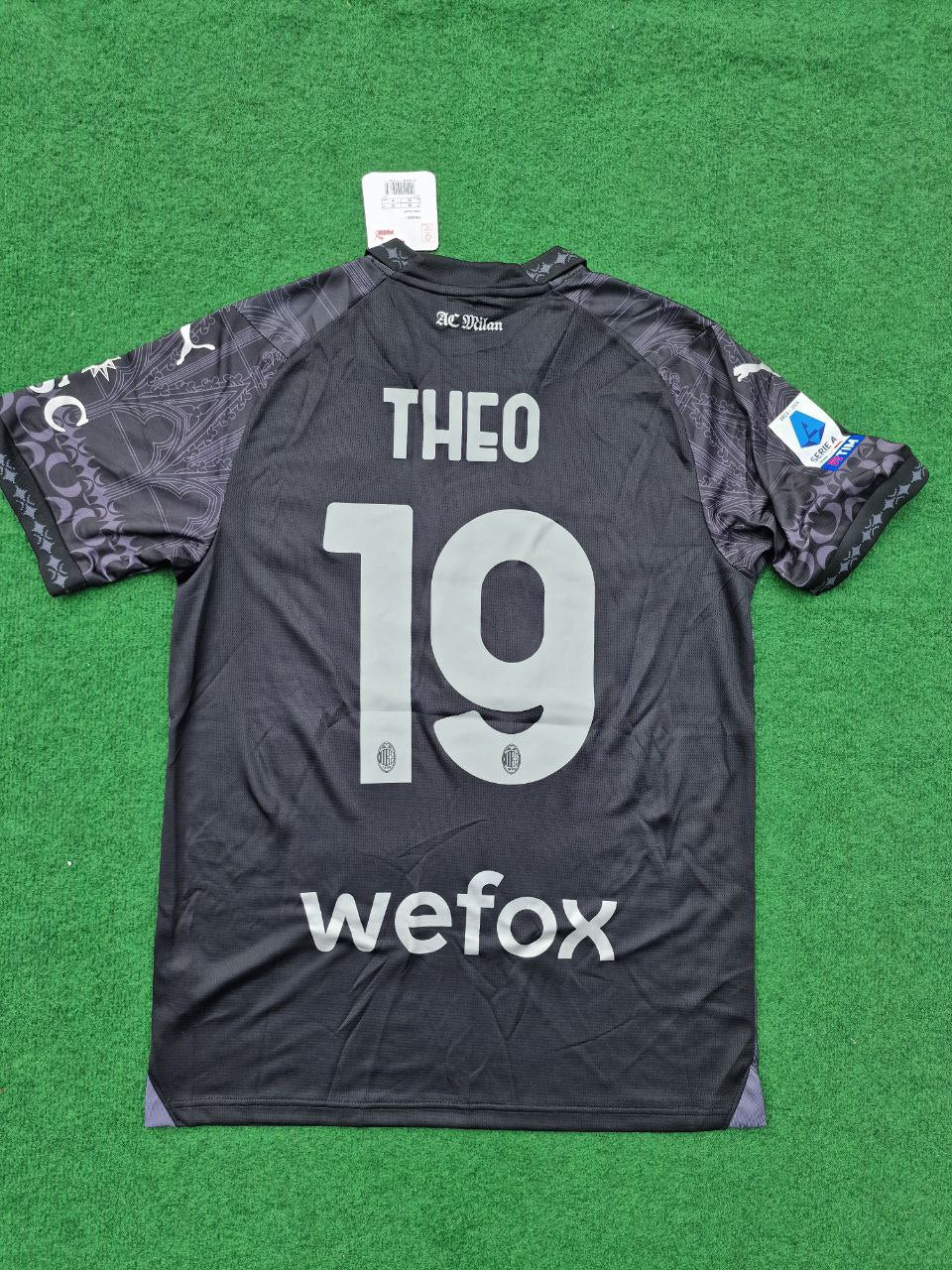 Theo Hernandez AC Milan 2024 Black Football Jersey
