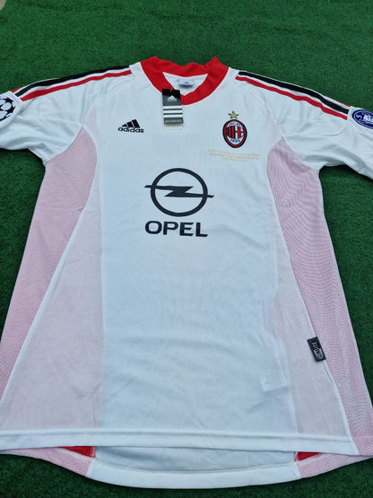 Alessandro Nesta AC Milan 2003 Champions League Final White Retro Football Jersey Kit