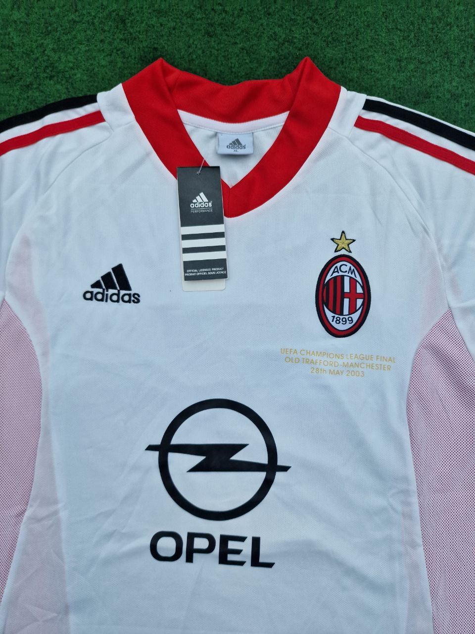 Andriy Shevchenko AC Milan 2003 Champions League Final Old Trafford White Retro Jersey Maglia Maillot