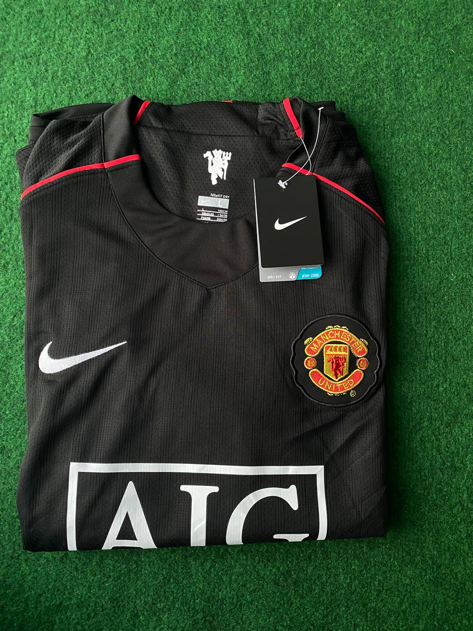 Patrice Evra 2007-2008 Manchester United Black Retro Football Jersey