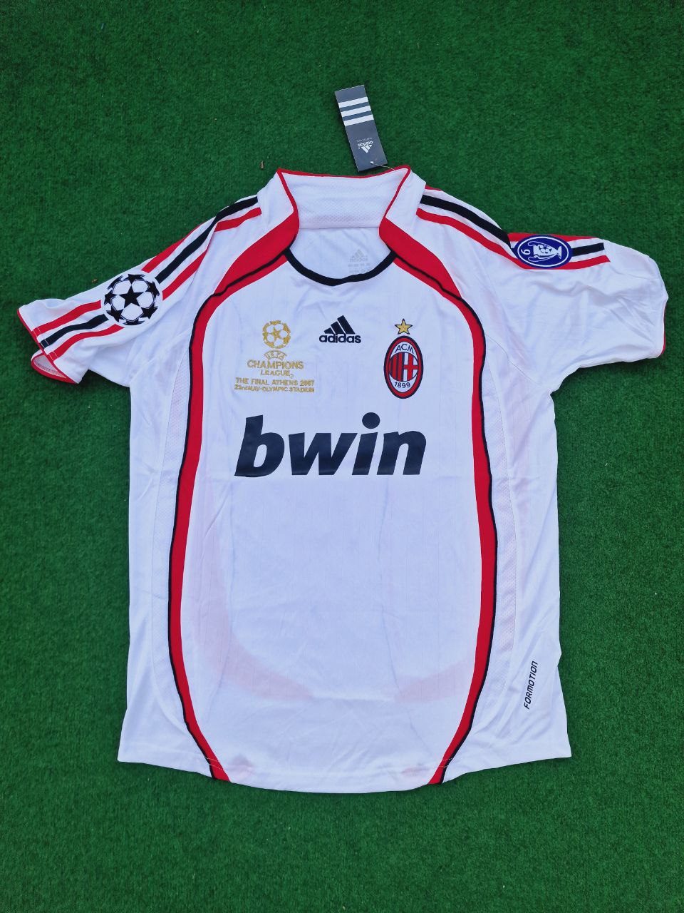 Ronaldo Nazario El Fenomeno Milan 2007 Final Athene Champions League Final White Retro Football Jersey