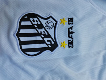 Santos FC Neymar Jr White Retro Football Jersey Trikot