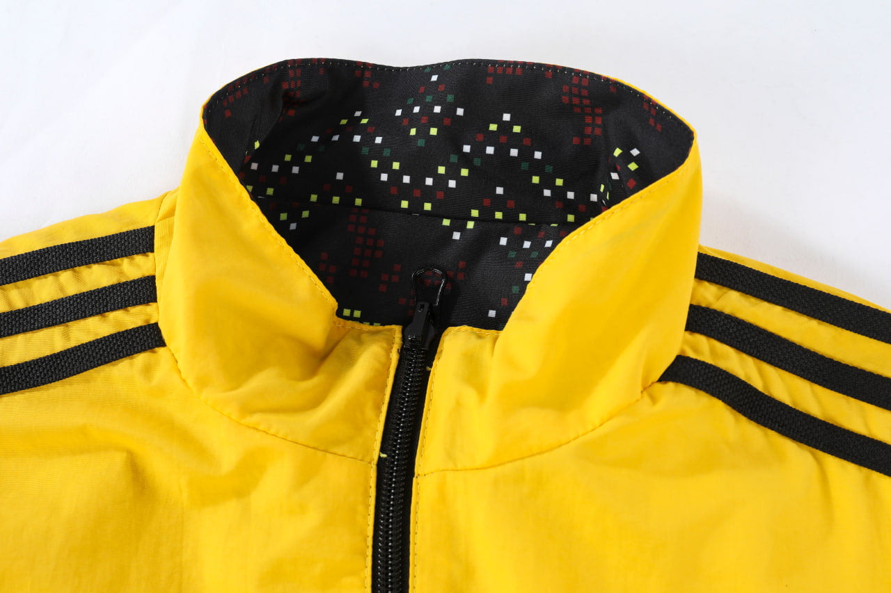 AFCB Jamaica Bob Marley Wendbare Gelb-Schwarze Jacke, Beide Größen Jacke