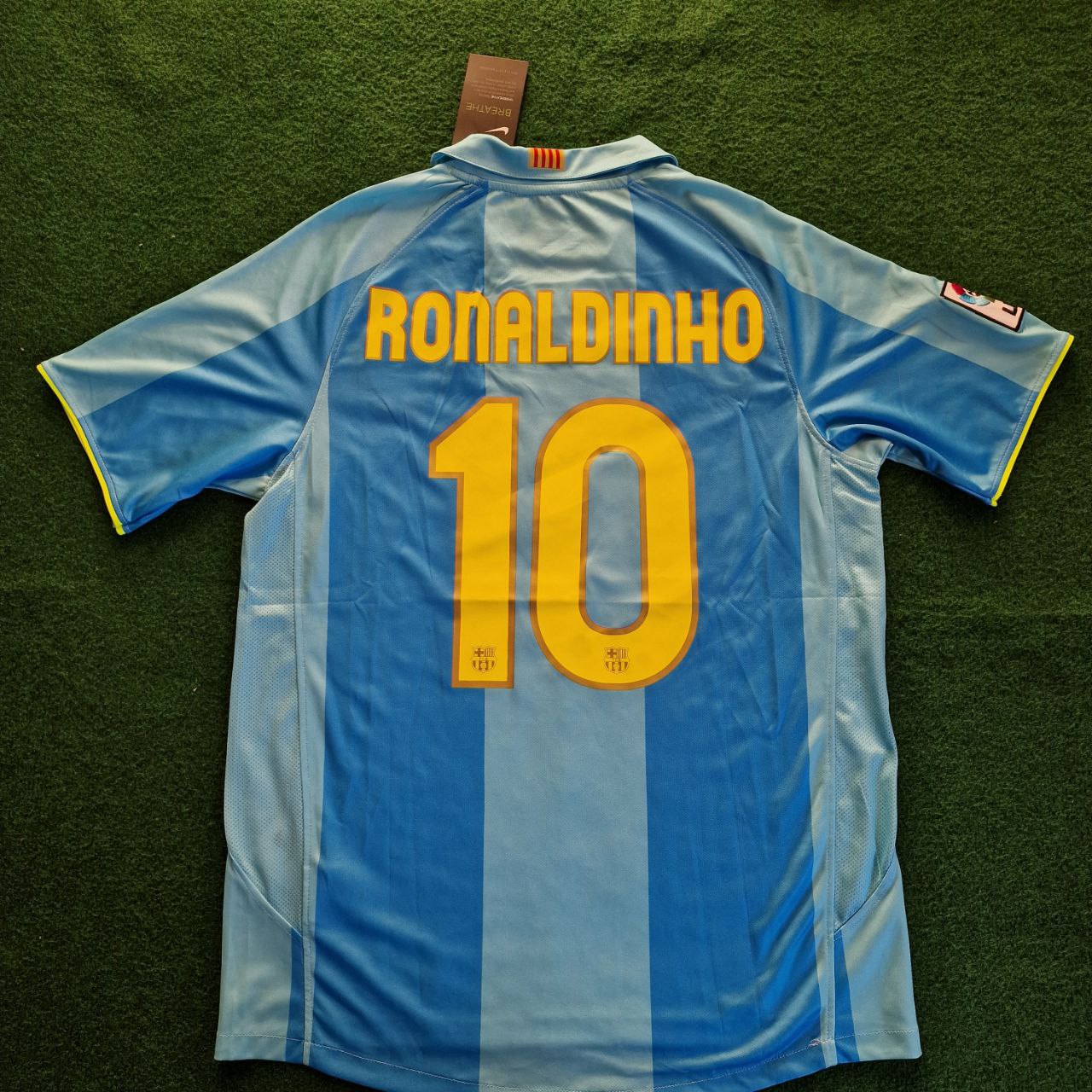 Ronaldinho Gaucho Barcelona 2008 Away Blue Retro Jersey Kit Trikot Maillot
