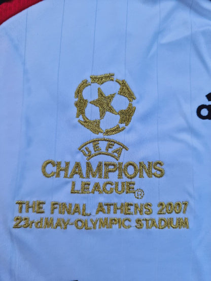Gennaro Gattuso #8 AC Milan 2007 Champions League Final Away White Long Sleeve Retro Football Jersey