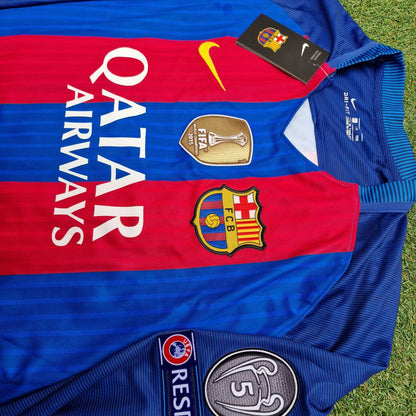 Barcelona Luis Suárez 2016 World Champions Patch Long Sleeve Football Jersey
