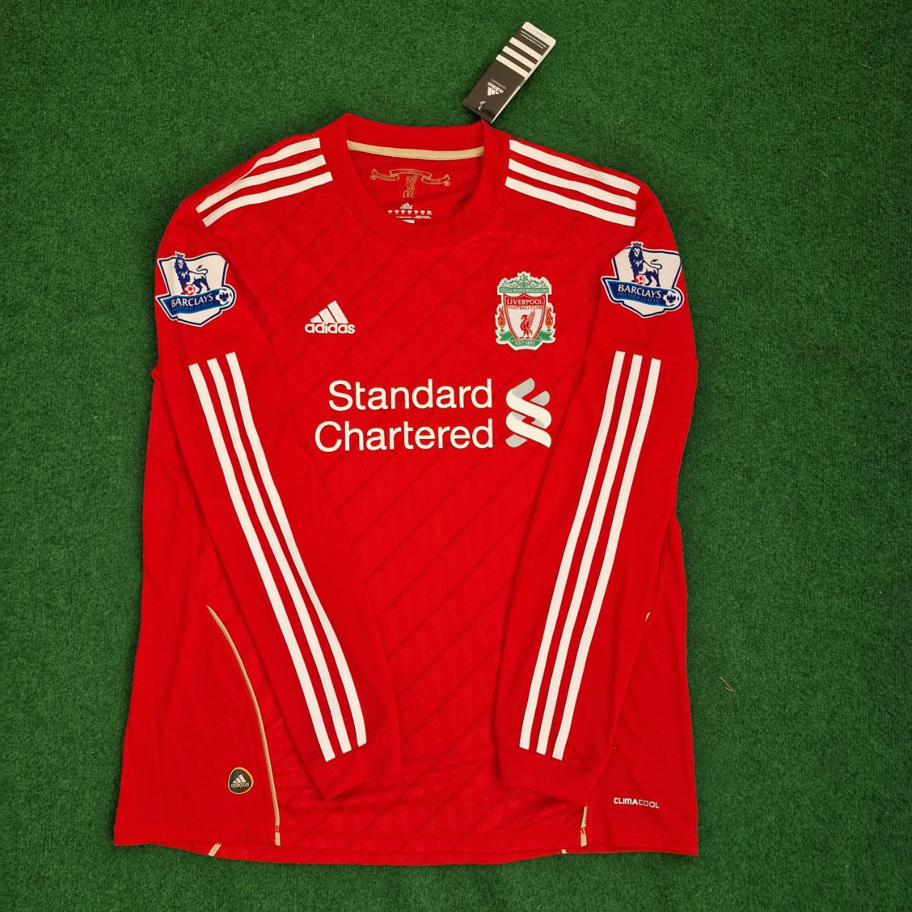 Jamie Carragher Liverpool 2010 2012 Season Long Sleeves Red Retro Football Jersey