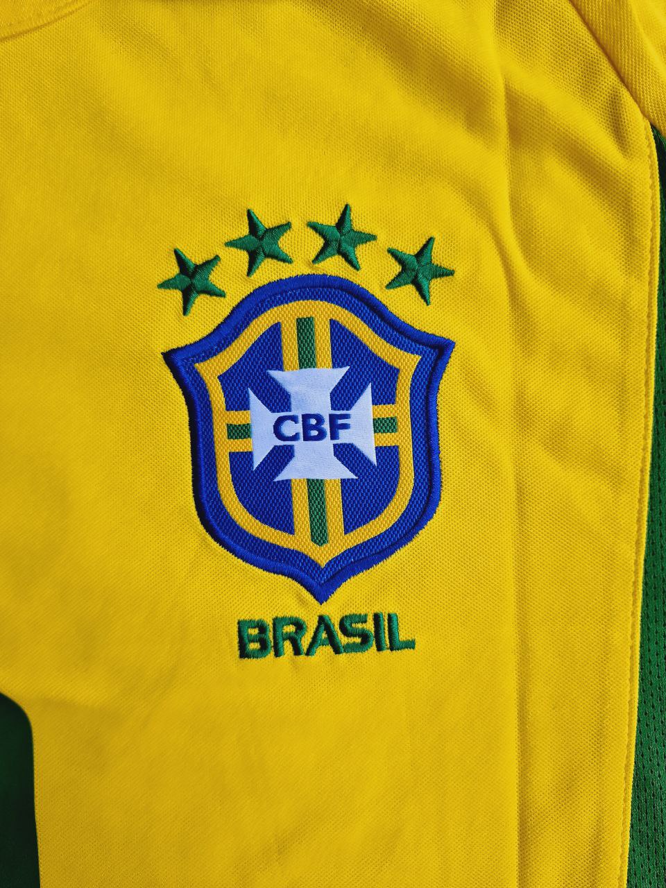 Brazil World Cup 2002 Cafu #2 Winning Captain Retro Home Football Jersey