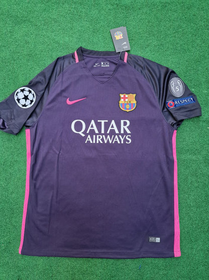 Andres Iniesta 2014/15 Retro Black Pink Football Jersey