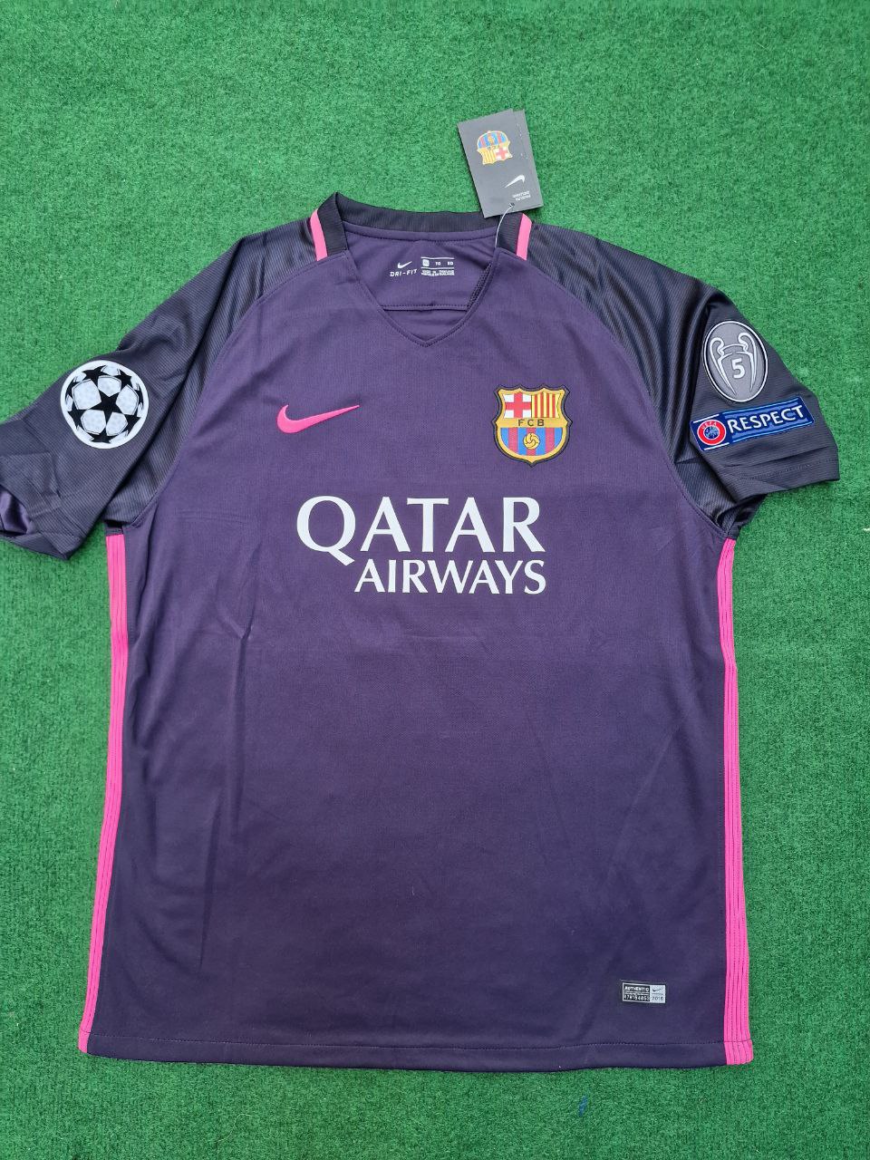 Sergio Busquets 2014/15 Retro Black Pink Football Jersey