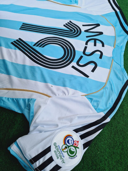 Argentina World Cup 2006 Lionel Messi Kids Retro Football Jersey