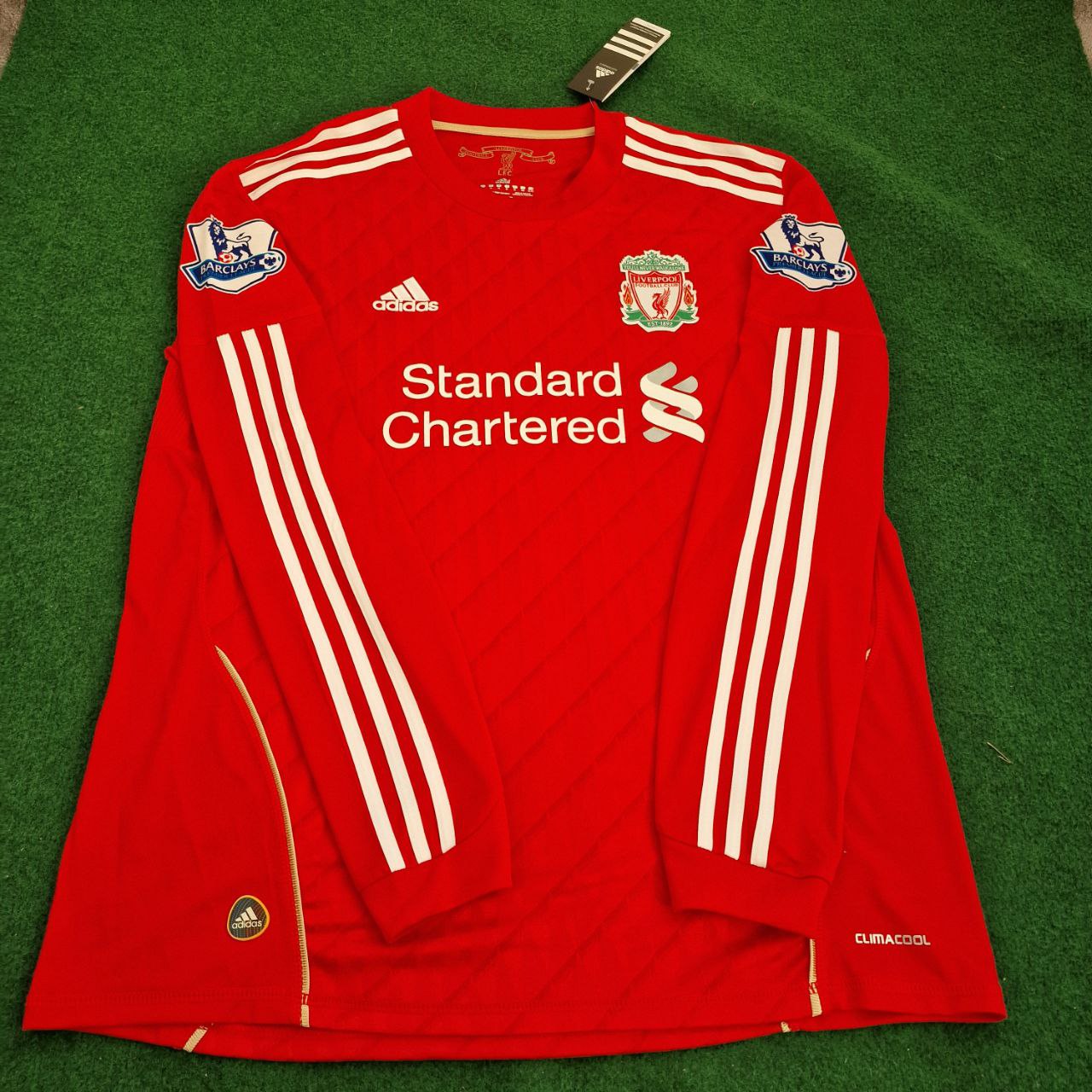 Daniel Agger Liverpool 2010 2012 Season Long Sleeves Red Retro Football Jersey