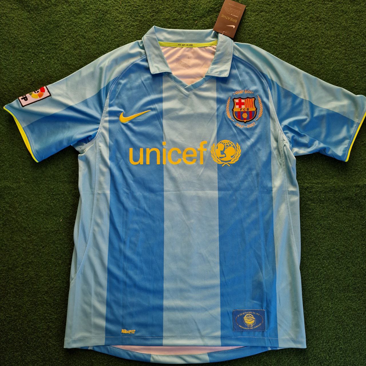 Ronaldinho Gaucho Barcelona 2008 Away Blue Retro Jersey Kit Trikot Maillot