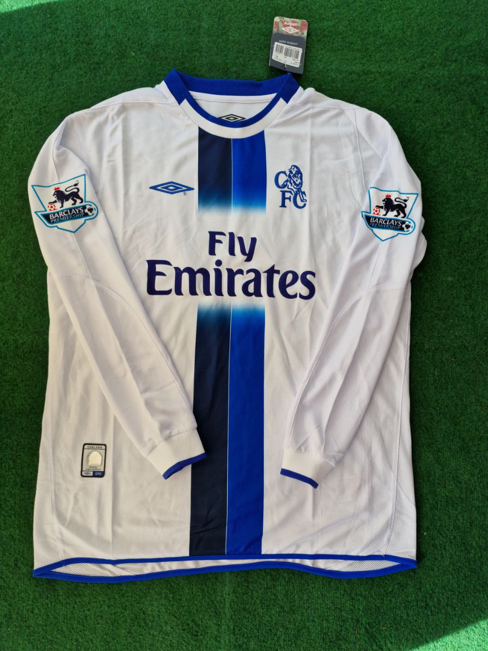 Ricardo Carvalho 6 Chelsea Away 2004 Retro White Long Sleeve Football Jersey Kit
