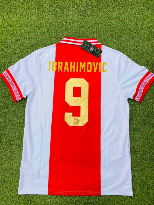Ajax Zlatan Ibrahimovic Retro Golden Printing Jersey Trikot Soccer Kit