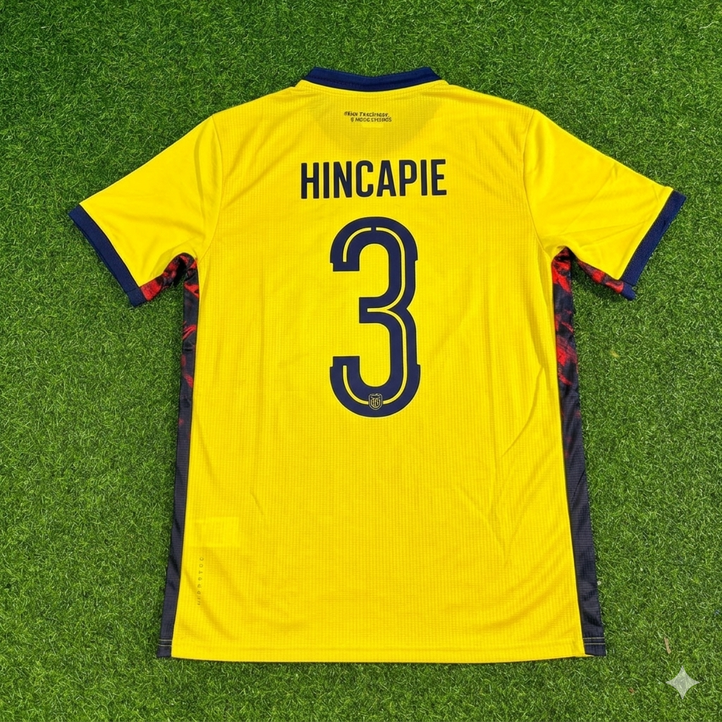 Piero Hincapié #3 Ecuador 2026 World Cup Football Jersey