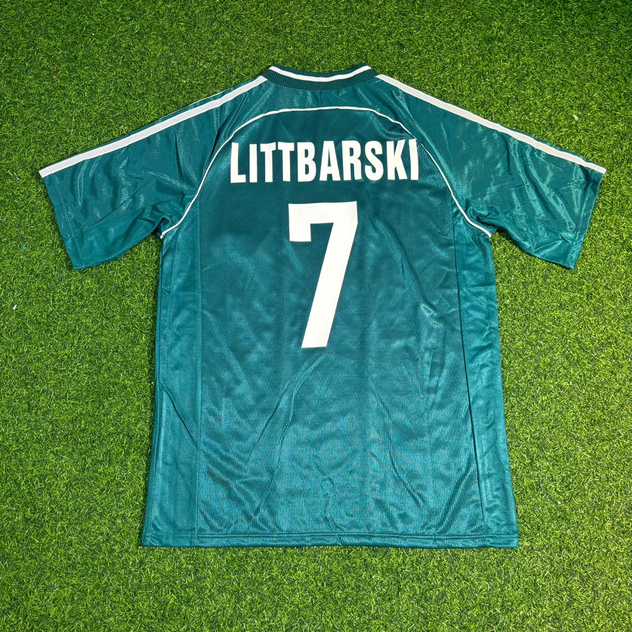 Pierre Littbarski #7 Deutschland Auswärts Germany Retro Fußballtrikot Grün Jersey