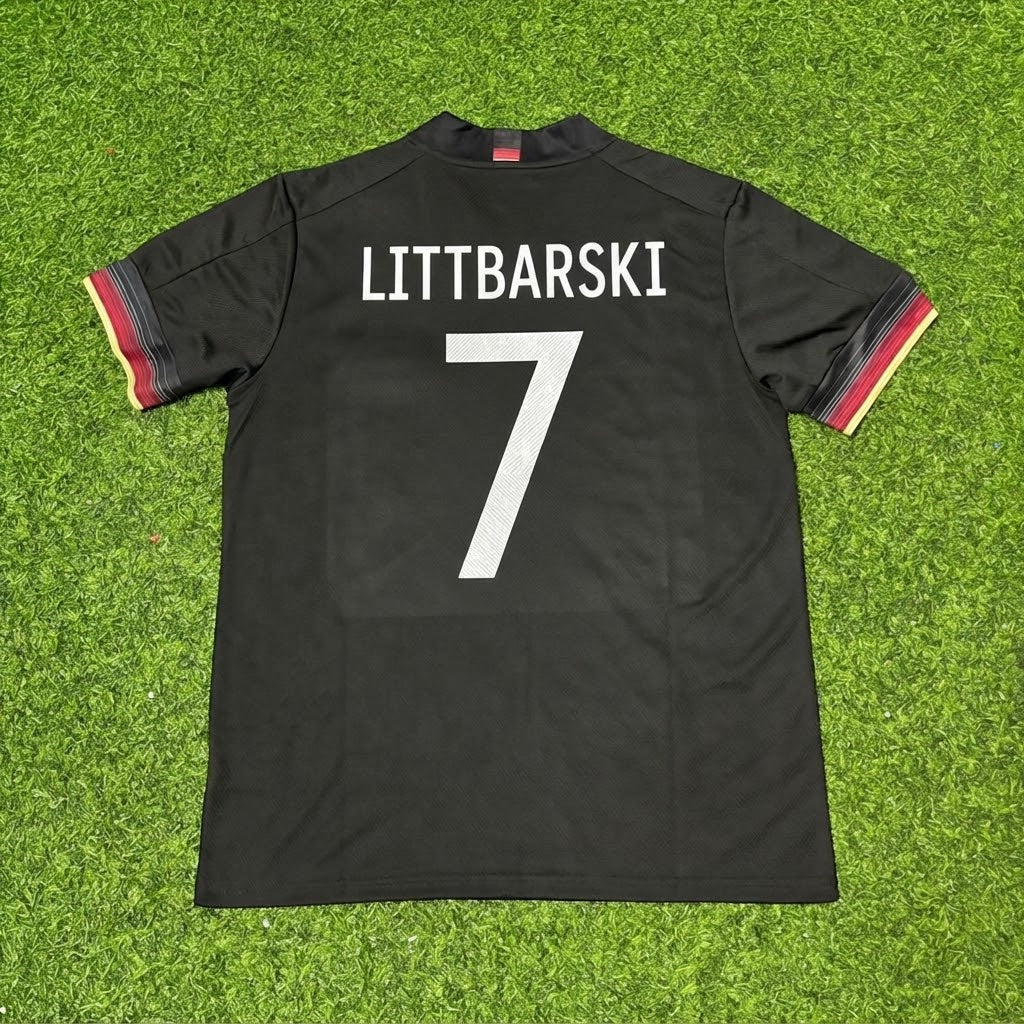 Pierre Littbarski #7 Germany Black Retro Football Jersey Paradise Edition