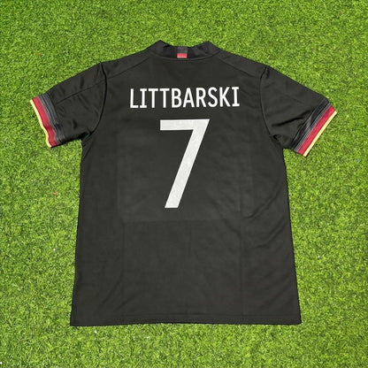 Pierre Littbarski #7 Germany Black Retro Football Jersey Paradise Edition