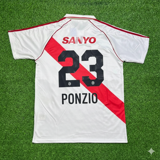 Leonardo Ponzio River Plate Retro Home Football Jersey Kit